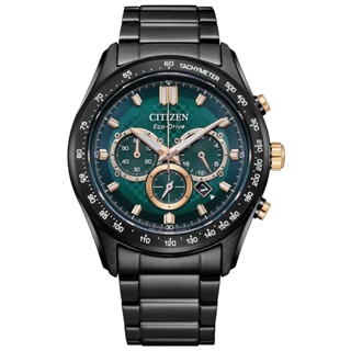 【柏儷鐘錶】Citizen 星辰錶 三眼計時 光動能錶 藍寶石水晶玻璃 亞洲限定 格紋森林綠色 CA4536-86X