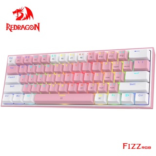 Redragon Fizz K617 RGB USB 迷你機械遊戲有線鍵盤紅色開關 61 鍵遊戲玩家適用於電腦 PC 筆