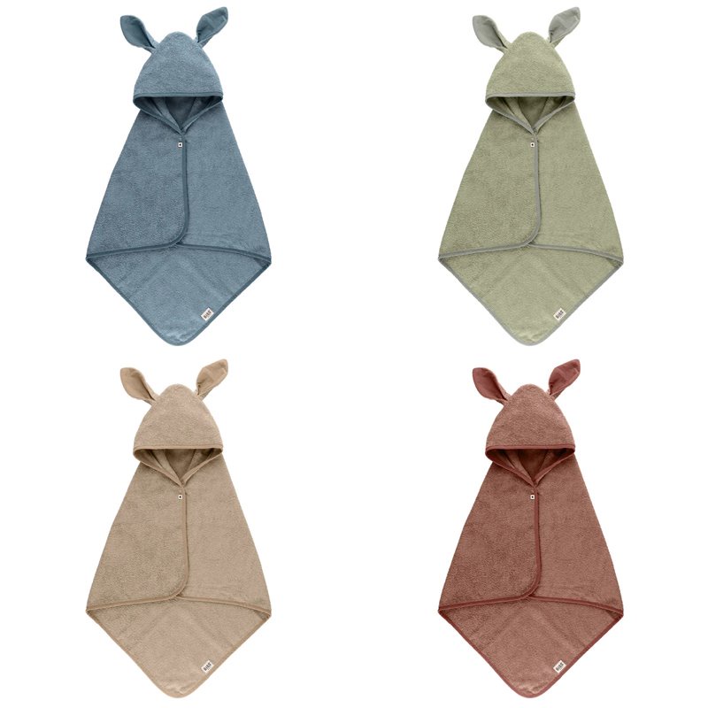 BIBS 丹麥Hoodie Towel Kangaroo 袋鼠連帽浴巾55X85公分0-2歲適用 [新品上市]