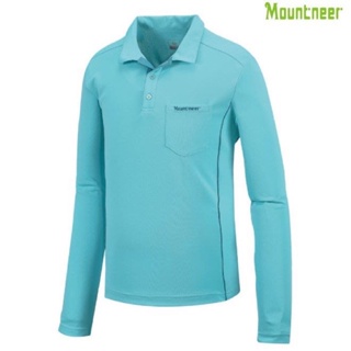 山林 Mountneer 31P07-76粉藍 男款透氣吸濕排汗長袖上衣尺寸是L