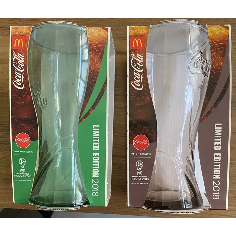 全新 麥當勞 可口可樂玻璃杯 曲線玻璃杯《2018足球世界杯玻璃杯》