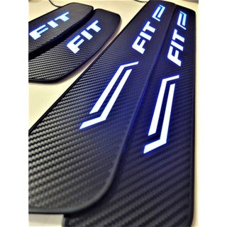 HONDA FIT led 迎賓踏板 2代3代4代 發光門檻燈 類碳纖卡夢 汽車門檻改裝飾條