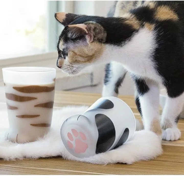 日本 Coconeco 貓爪杯 貓掌玻璃杯 磨砂玻璃杯 貓腳杯 肉球 玻璃馬克杯 耐高溫隔熱水杯 牛奶杯 果汁杯 水杯