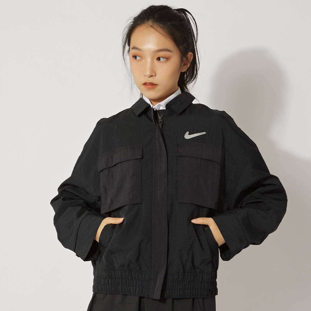 Nike AS W NSW SWSH WVN JKT 女 黑 運動 休閒 風衣 外套 DR5621-010