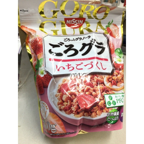 《我家美妝》最便宜*日本原裝進口  NISSIN 日清 草莓早餐燕麥片360克 ，另有日清水果麥片，日清抹茶麥片