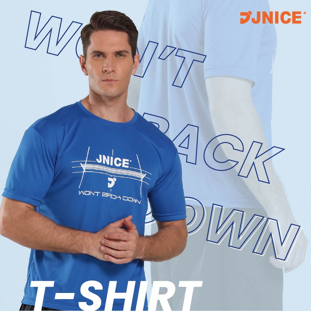 MIT品牌【JNICE久奈司】羽球場Tee 藍色 羽球運動服 T-ShirtT恤潮簡約舒適 運動排汗籃球休閒 羽球場