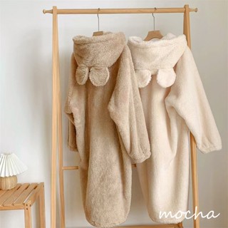 Mocha♡臺灣現貨♡ 電子發票軟綿綿熊熊長袍睡衣/睡褲/蝦皮冬季超熱賣/秋冬/居家服/口愛100倍/冬季/睡袍/保暖