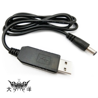 USB 5V 轉 DC 12V 升壓線 A公 對 DC轉接頭(直徑5.5/2.1mm) 1A 1391 大洋國際電子