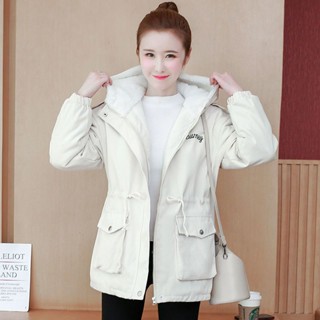 【熱賣新品】2022冬季新款韓版棉衣女中長款加絨加厚連帽派克棉服大碼大衣外套