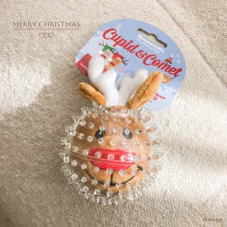 【nunugo奴奴狗】🎅聖誕節系列🎄 麋鹿&足球耐咬發聲彈力球｜交換禮物 耐咬有彈性 寵物聖誕玩具 麋鹿造型 世足賽