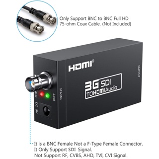 Sdi 到 HDMI 兼容轉換器適配器 HD-SDI 3G-SDI 到全高清 1080P 高清音頻視頻轉換器信號顯示在高