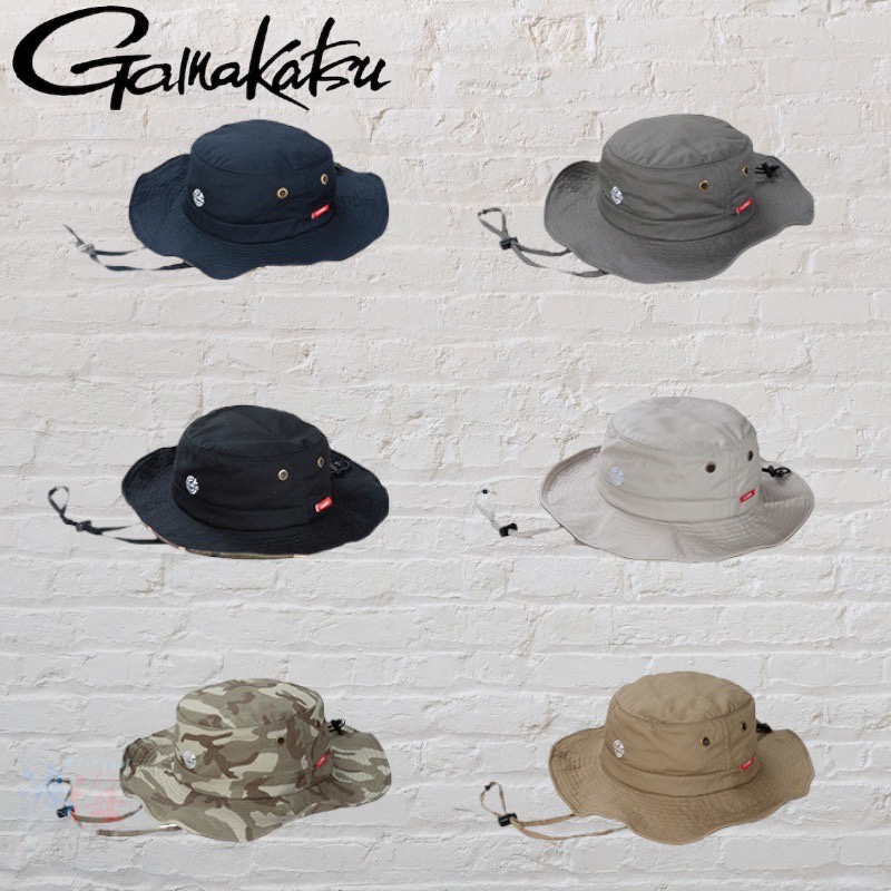 中壢鴻海釣具《gamakatsu》LE-9004 可折式遮陽帽 漁夫帽 釣魚帽