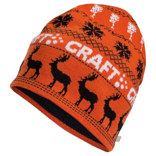 【瑞典 Craft】INGE HAT 英奇帽.彈性透氣保暖針織羊毛帽.毛線帽/內裏汗帶刷毛_橘_1900370