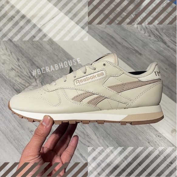 REEBOK CLASSIC LEATHER DAMEN WEISS 女性 休閒鞋 經典 奶茶色 沙色 HQ2233