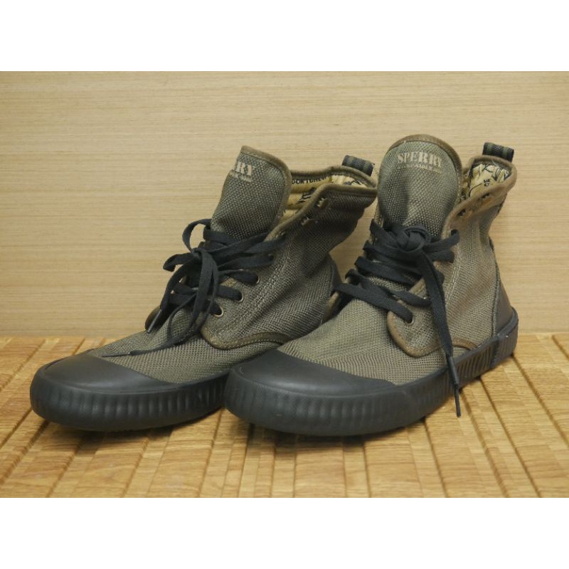 全新Sperry 美國經典帆布鞋 Cutwater Surplus Boots Olive 橄欖綠靴 27號