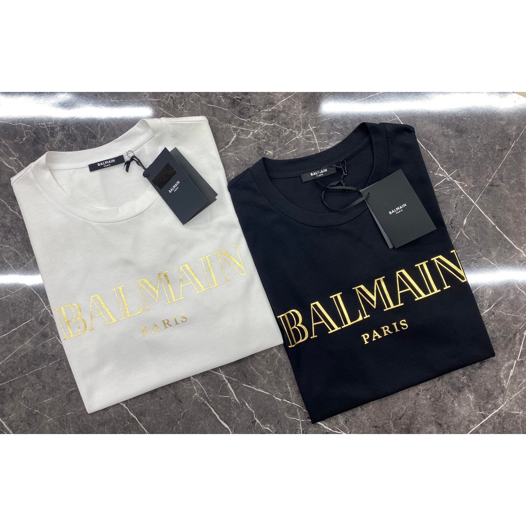 高雄凡賽斯歐洲精品 BALMAIN 巴爾曼 基本經典款 胸前燙金字體Logo 黑色 白色 短T/T-Shirt