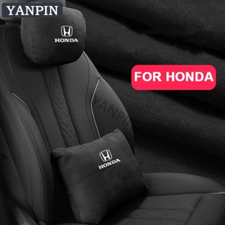 適用本田Honda 汽車翻毛皮頭枕腰靠 護頸頭枕 護腰靠墊 CRV HRV FIT CIVIC CITY