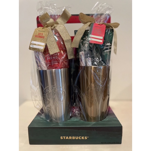 現貨 美國正品Starbucks 星巴克 聖誕組合禮包 2022限量版金色 保溫杯 聖誕禮盒 聖誕交換禮物