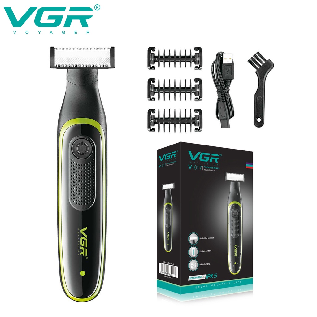 VGR電動剃鬚刀USB充電刮鬍刀小T刀男女士剃毛器跨境往復式V-017