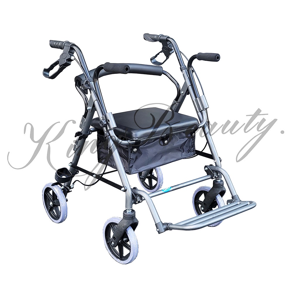 耀宏 YH132-1鋁合金兩用四輪車 推手型收合式助步車 步行輔助器 助走車 助步車 散步車 可推人 類輪椅助行車