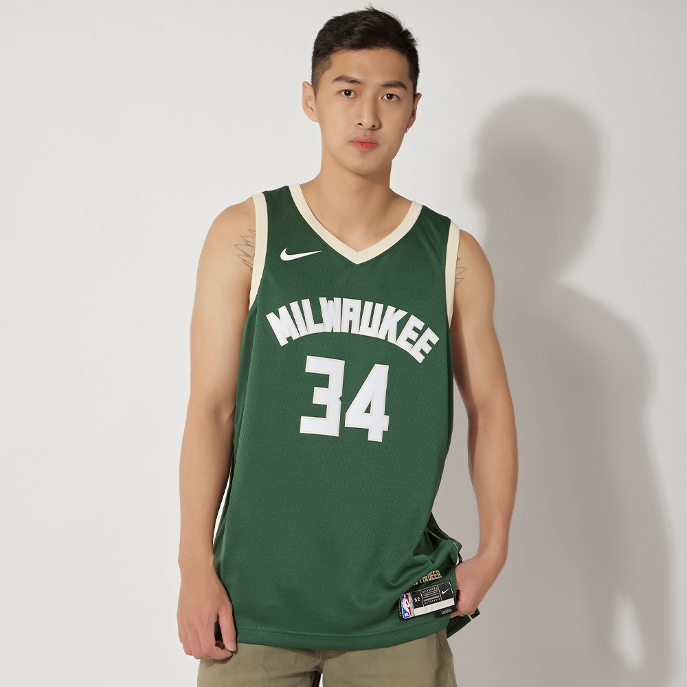 Nike Mil Mnk Df Swgmn Jsy Icn 22 男 綠 NBA 公鹿 籃球 背心 DN2012-323