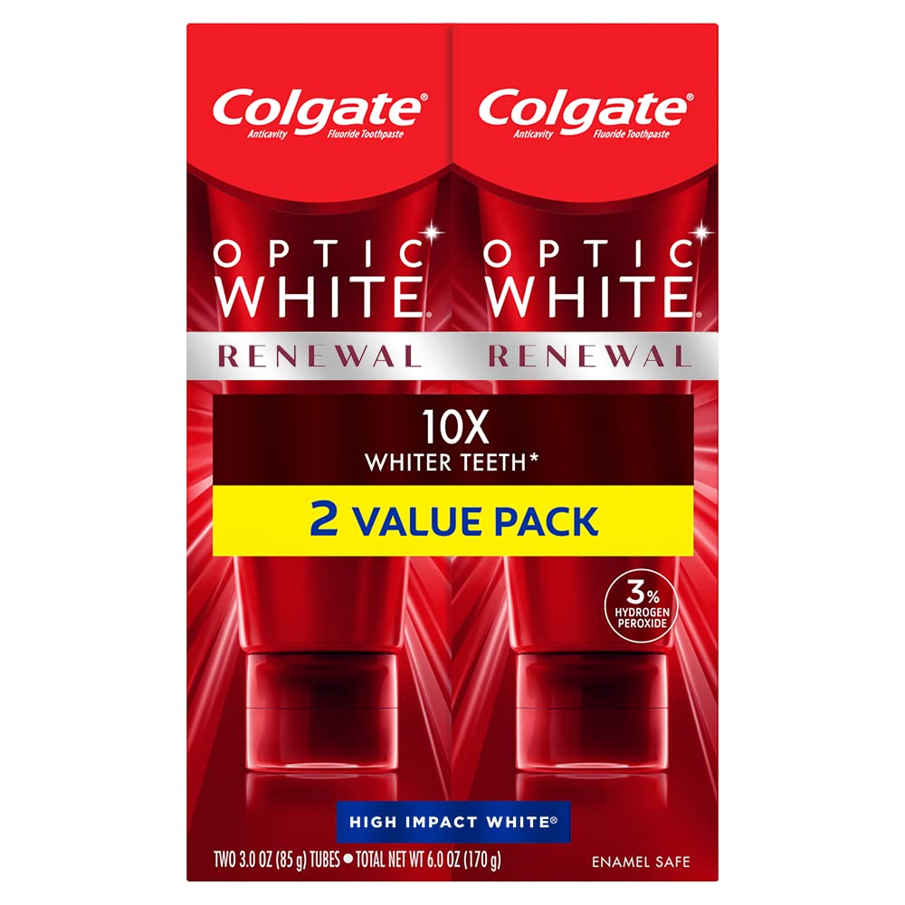 快速出貨🌟高露潔強效美白牙膏2條裝 含氟防蛀Colgate Optic White Renewal toothpaste