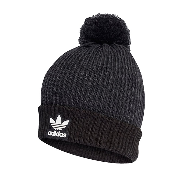 【ADIDAS】愛迪達 AC POM BEANIE 針織 三葉草 毛帽 休閒 帽子 -H35510