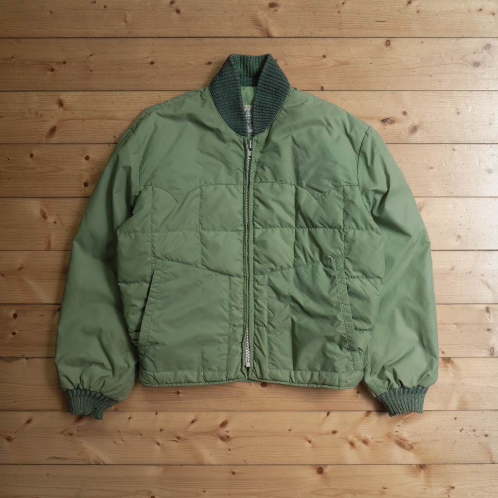 《白木11》 70s Schott NYC down bomber jacket 美國 淺綠 羽絨 防風 短版夾克 外套