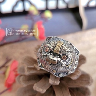 ｜VanessaQ's Silver925｜S925純銀 仿古 仿舊 重磅 霸氣 造型 開口式 戒指 純銀戒指