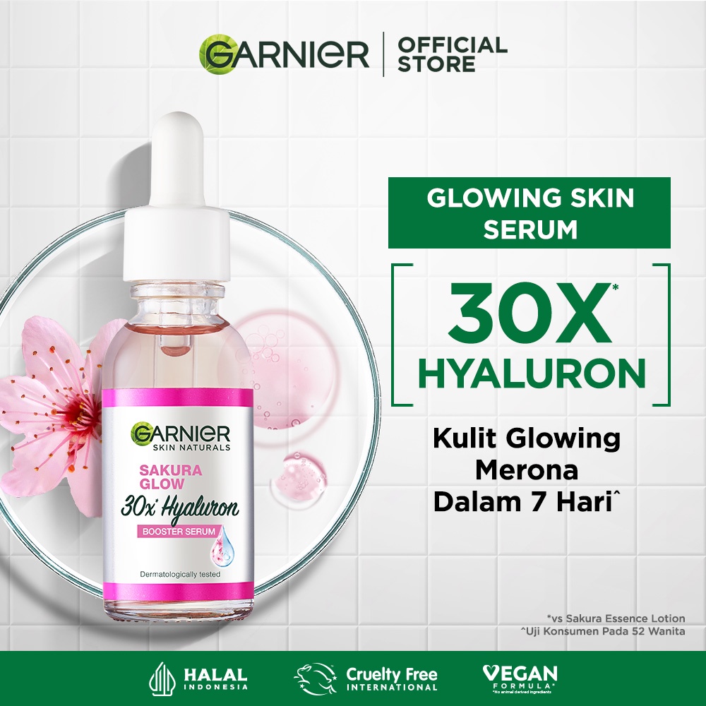 Garnier Sakura Glow 透明質酸 30x 助推器血清護膚 30 毫升