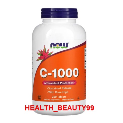 【現貨】Now諾奧 維生素C1000mg，緩釋錠 C-1000 含玫瑰果，100片/250片，素食片