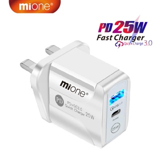 Mione 25W PD 充電器 C 型英國插頭充電器適配器 USB C PD 快速充電器 IP 13 14 USB 適