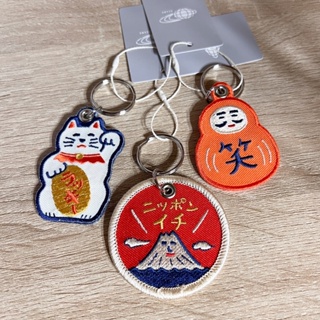 ❪ inn ❫現貨🔹日本 BEAMS JAPAN × HIGHTIDE 鑰匙圈 刺繡 吊飾 招財貓 富士山 達摩 達磨