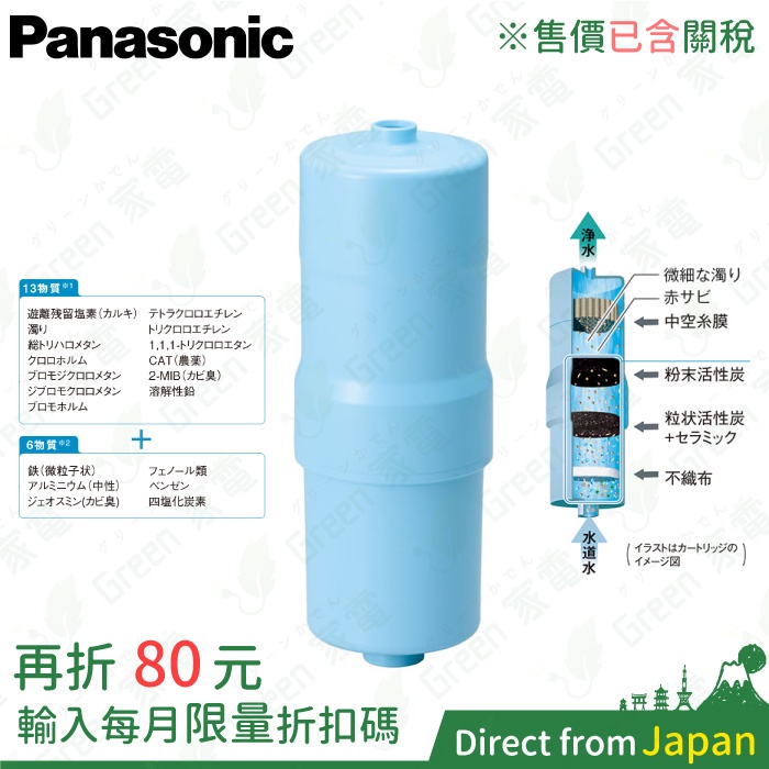 售價含關稅 日本 國際牌 TK-HS92C1 淨水器濾心 電解水濾心 中空絲膜 活性碳 陶瓷 取代 TK-AS43C1