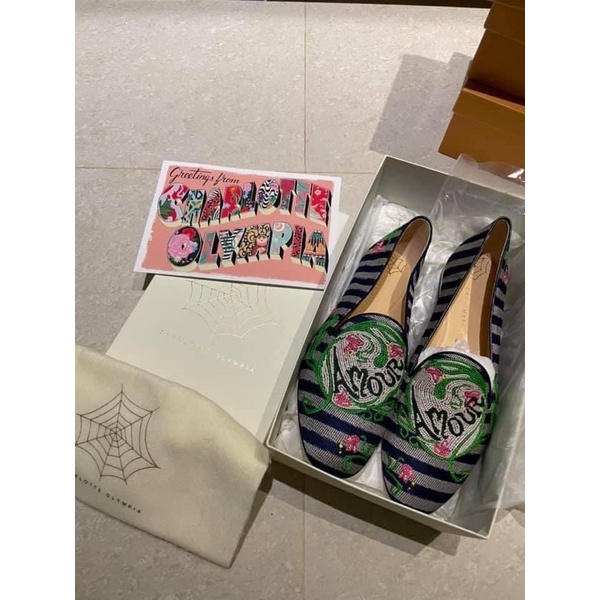 Charlotte Olympia-編織小跟鞋amour slipper 尺寸40