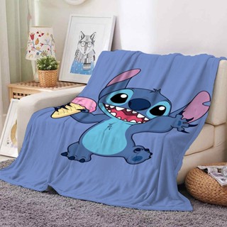 迪士尼 100x150cm Disney Stitch Kawaii 卡通毯子動漫人物法蘭絨毯子家用沙發保暖兒童午睡毯聖