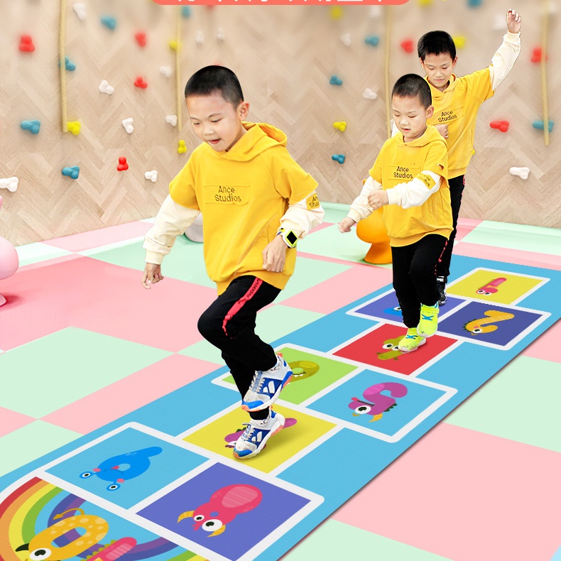 【熱賣】兒童跳房子幼兒園感統訓練器材親子玩具跳格子地墊戶外活動體能