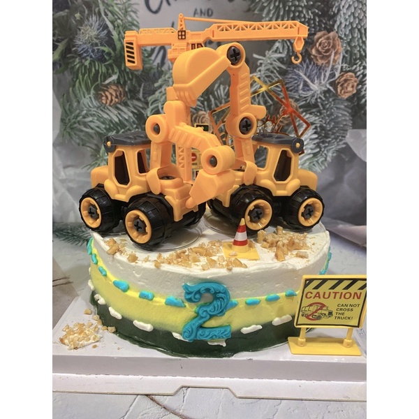 挖土機生日蛋糕 低糖蛋糕