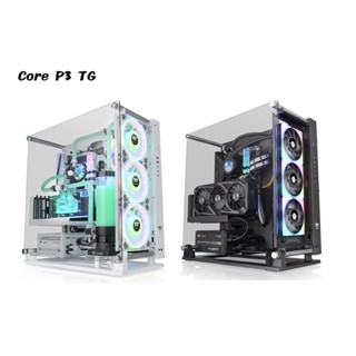 曜越 Core P3 TG Pro壁掛式強化玻璃機殼/內附顯示卡轉向支架/黑色/白色