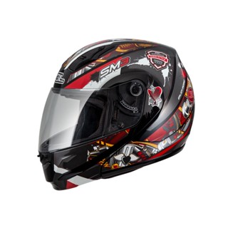 【SOL Helmets】SM-3可掀式安全帽 (惡天使 黑/紅橘) ｜ SOL安全帽官方商城
