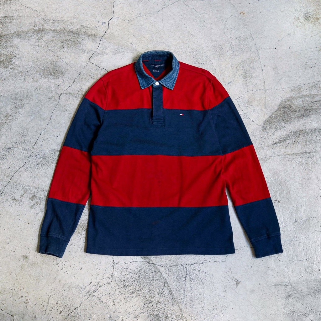Tommy Hilfiger Rugby Shirt / Tommy Hilfiger 紅藍條紋橄欖球衫