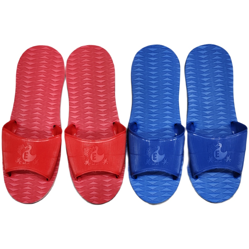 ●台灣製造【美美牌】581室內拖鞋 (藍/紅)