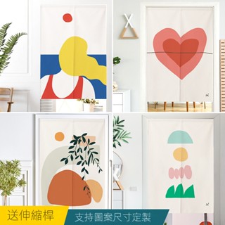 廚房門簾輕奢臥室隔斷簾北歐掛簾家用ins簾子免打孔布藝遮擋防風