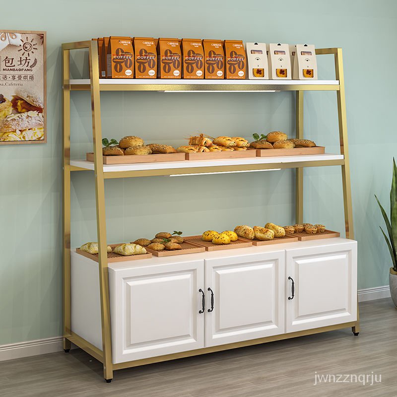 {破損補發}麵包店麵包櫃展示櫃小型多層糕點餅幹櫃麵包架子展示架蛋糕店邊櫃 VWE8