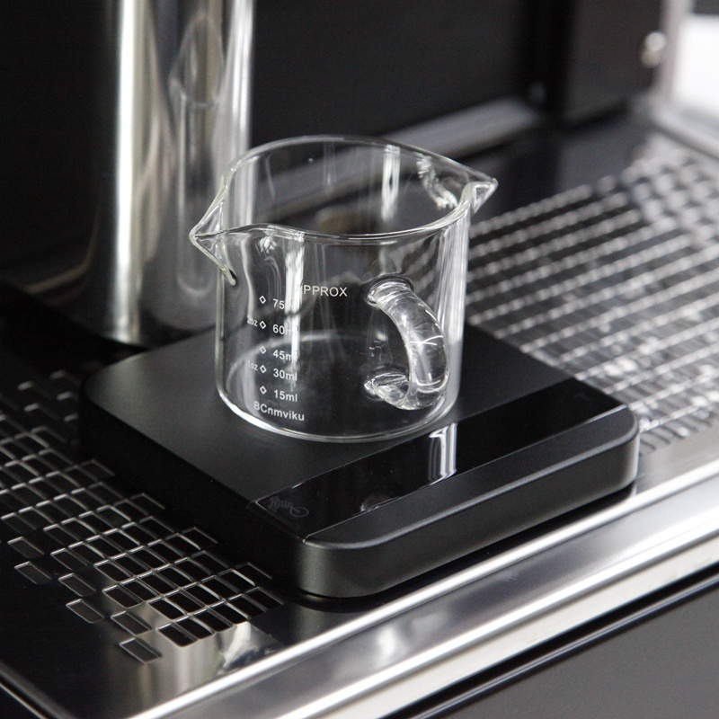 咖啡濃縮杯高硼硅玻璃刻度量杯小奶盅75ml意式咖啡雙嘴濃縮杯