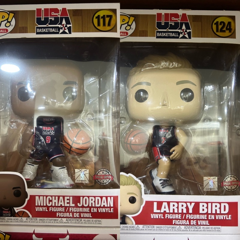 Funko Pop NBA Michael Jordan/Larry Bird 喬丹/柏德 117/124 10吋公仔