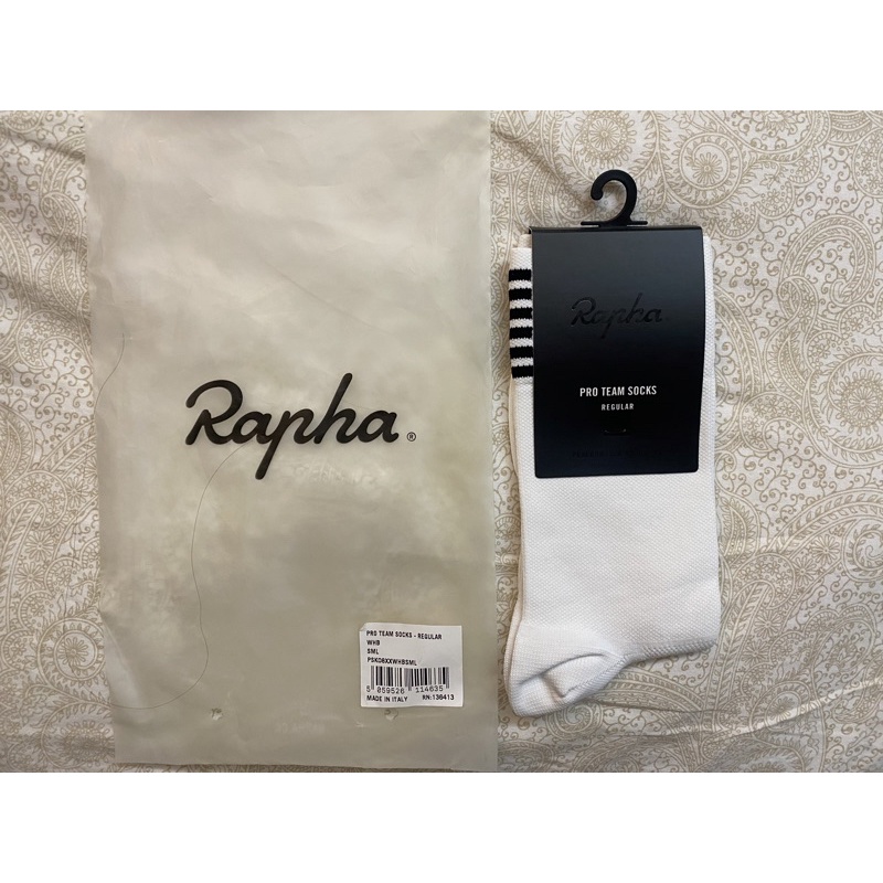 RAPHA 全新白色車襪 尺寸：S 腳踏車/公路車