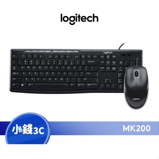 【Logitech】羅技 MK200 USB鍵盤滑鼠組 有線 雙USB介面 超薄設計 三年保固 鍵盤滑鼠【小錢3C】現貨