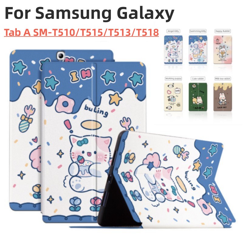 SAMSUNG 可愛的卡通圖案防汗保護殼適用於三星 Galaxy Tab A 10.1 2019 SM-T510 T51