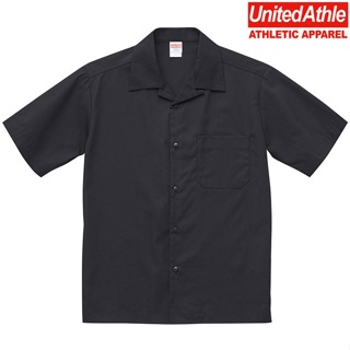 日本 United Athle UA1759 不易皺 古巴領 T/C 開領襯衫 短袖襯衫 (002 黑色) 化學原宿